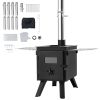 Wood Stove, 86 inch, Alloy Steel Camping Tent Stove, Portable Wood Burning Stove with Chimney Pipes & Gloves