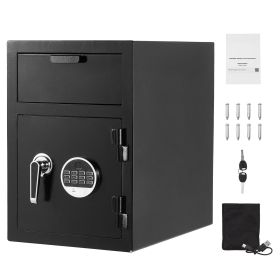 1.2 Cubic Feet Drop Safe, Large Capacity Front Drop Slot Safe Box with Digital Keypad, Heavy Duty 2 Tiers Cash Depository Box with Spare Keys for Cash