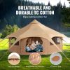Canvas Tent, 4 Seasons 5 m/16.4 ft Bell Tent, Canvas Tent for Camping with Stove Jack, Breathable Yurt Tent for up to 8 People