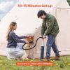 Inflatable Tents for Camping, 3-5 Person Easy Setup Blow up Tent with Hand Pump, 300D Oxford 4 Season Glamping Tent with Canopy, Stove Jack