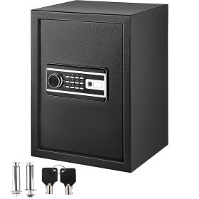 Safe Box, 2.1 CU.FT Fingerprint Safe Box for Money with 2 Keys & Digital Keypad, Q235 Steel Safe Box for Storing Cash, Jewelry, Pistols, Documents