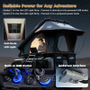 Rooftop Tent Hardshell with USB Outlet, Luggage Racks&Full Circle Led Strip, 3-in-1 Elevated Roof Tent with Skyview Window, Regular&TPU Rain Flies