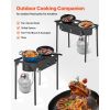 3 Burner Outdoor Propane Gas Stove, 225,000 BTU Propane LPG Gas Camping Stove, Heavy-duty Carbon Steel Outdoor Cooker