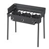 3 Burner Outdoor Propane Gas Stove, 225,000 BTU Propane LPG Gas Camping Stove, Heavy-duty Carbon Steel Outdoor Cooker