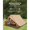 Camping Hot Tent, 2 Persons Cabin Tent with Stove Jack & Poles, Waterproof Winter Tents Shelters with Fireproof Ground Mat