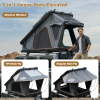 Rooftop Tent Hardshell with USB Outlet, Luggage Racks&Full Circle Led Strip, 3-in-1 Elevated Roof Tent with Skyview Window, Regular&TPU Rain Flies