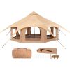 Canvas Tent, 4 Seasons 5 m/16.4 ft Bell Tent, Canvas Tent for Camping with Stove Jack, Breathable Yurt Tent for up to 8 People