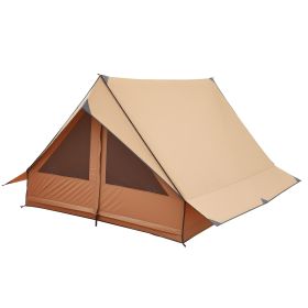 Camping Hot Tent, 2 Persons Cabin Tent with Stove Jack & Poles, Waterproof Winter Tents Shelters with Fireproof Ground Mat