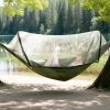 Camping Hammock with Mosquito Net 3-in-1 Portable Hammock Tent with BuiltIn Mosquito Net Dual-Way Zippers 440lbs Capacity Attached Storage Pocket for