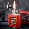 Vintage Trench Lighter,Pure Copper Cool Lighters,Reusable Windproof Antique Lighter,Soft Flame Kerosene Lighters for Collection Decorative Gift (B)
